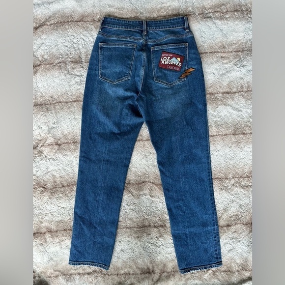 Pacsun Retro Patch Mom Jeans High Waisted Straight Leg size 25 - Picture 6 of 13